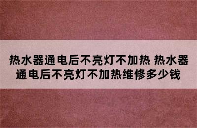 热水器通电后不亮灯不加热 热水器通电后不亮灯不加热维修多少钱